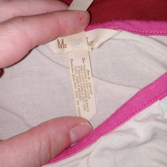 MATILDA JANE Anytime PJ Top Raglan Long Sleeve Stripe White Pink M Cozy EUC - Picture 6 of 9